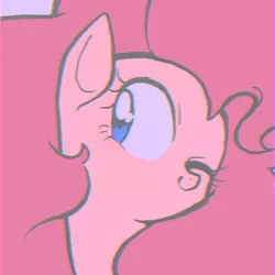 Size: 768x768 | Tagged: safe, artist:xp_r6, derpibooru import, pinkie pie, earth pony, pony, bust, chromatic aberration, cute, diapinkes, female, huge mane, mare, one eye closed, portrait, solo, wink