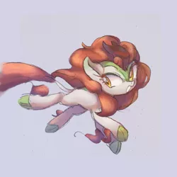 Size: 768x768 | Tagged: artist:xp_r6, autumn blaze, awwtumn blaze, cloven hooves, cute, derpibooru import, female, gray background, kirin, looking back, safe, simple background, solo, sounds of silence