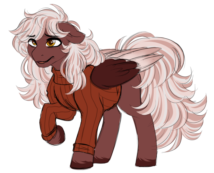 Size: 1024x827 | Tagged: safe, artist:azure-art-wave, derpibooru import, oc, oc:lightshot lovegood, pony, clothes, colored wings, deviantart watermark, male, obtrusive watermark, offspring, offspring's offspring, simple background, stallion, sweater, transparent background, two toned wings, watermark, wings