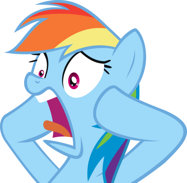 Size: 1600x1571 | Tagged: artist needed, source needed, useless source url, safe, derpibooru import, rainbow dash, pony, trade ya, despair, disbelief, sad, shocked, simple background, solo, transparent background, vector