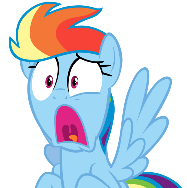 Size: 1600x1602 | Tagged: source needed, useless source url, safe, artist:eugene-joe-c, derpibooru import, rainbow dash, pegasus, pony, female, jaw drop, mare, open mouth, reaction image, shocked, simple background, solo, transparent background, vector