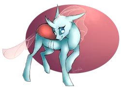 Size: 1024x738 | Tagged: abstract background, artist:mapleicious, artist:mapleiciousmlp, changedling, changeling, cute, derpibooru import, diaocelles, female, ocellus, raised hoof, safe, shy, simple background, smiling, solo, transparent background