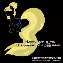 Size: 1800x1800 | Tagged: safe, artist:crescent script, derpibooru import, oc, oc:saffron showers, pony, project seaponycon, project saffron, tamil, thaipusam