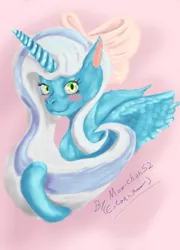 Size: 1800x2500 | Tagged: safe, artist:maw-chans2, derpibooru import, oc, oc:fleurbelle, unofficial characters only, alicorn, pony, alicorn oc, blushing, bow, bust, hair bow, horn, portrait, solo, wings