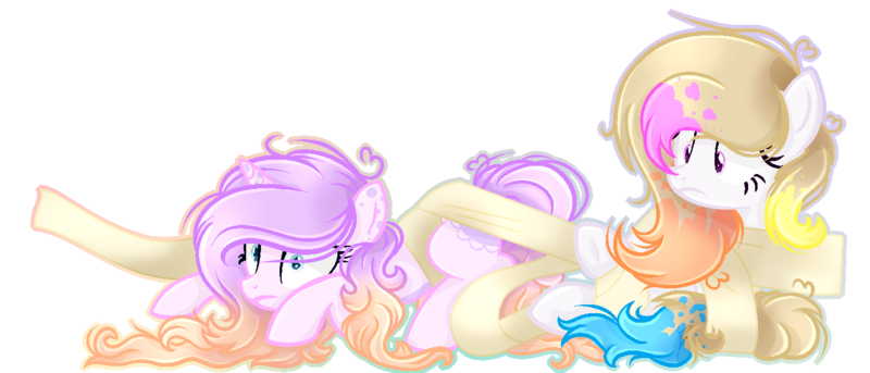 Size: 1400x600 | Tagged: safe, artist:xxmelody-scribblexx, derpibooru import, oc, oc:amethyst flame, oc:spring splat, unofficial characters only, pony, unicorn, base used, female, gauze, mare, simple background, transparent background