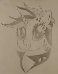 Size: 1978x2528 | Tagged: safe, artist:iffoundreturntorarity, derpibooru import, rarity, pony, alternate hairstyle, bust, pencil drawing, portrait, punk, raripunk, traditional art