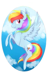 Size: 1461x2330 | Tagged: safe, artist:ximsketchs, derpibooru import, rainbow dash, pegasus, pony, cloud, female, mare, simple background, sky, smiling, solo, transparent background