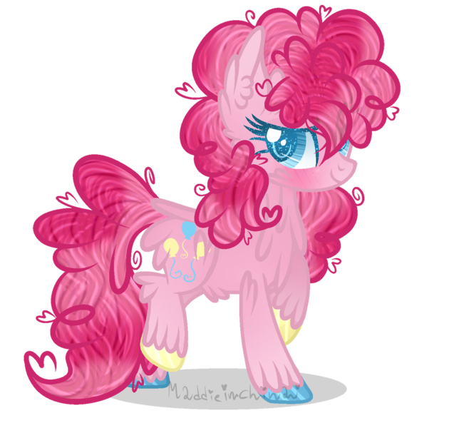 Size: 1024x954 | Tagged: safe, artist:winanya, derpibooru import, pinkie pie, pony, base used, blushing, chest fluff, colored hooves, dock, ear fluff, fluffy, raised hooves, simple background, smiling, solo, transparent background, unshorn fetlocks