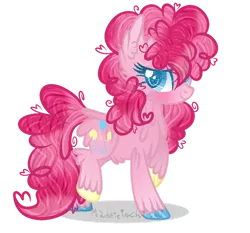 Size: 1024x954 | Tagged: safe, artist:winanya, derpibooru import, pinkie pie, pony, base used, blushing, chest fluff, colored hooves, dock, ear fluff, fluffy, raised hooves, simple background, smiling, solo, transparent background, unshorn fetlocks