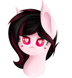 Size: 2353x2549 | Tagged: safe, artist:blocksy-art, derpibooru import, oc, oc:strip tease, pony, bust, female, heart eyes, mare, portrait, simple background, solo, transparent background, wingding eyes