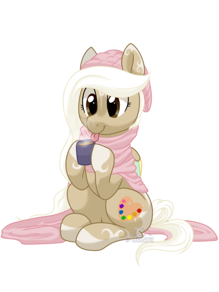 Size: 2121x2828 | Tagged: safe, artist:aledera, derpibooru import, oc, oc:aria, earth pony, pony, chocolate, female, food, hot chocolate, hot drink, mare, simple background, solo, transparent background