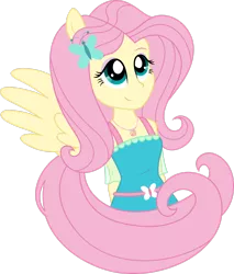 Size: 2258x2656 | Tagged: safe, artist:sugar-loop, derpibooru import, fluttershy, equestria girls, equestria girls series, clothes, cute, female, geode of fauna, magical geodes, ponied up, shyabetes, simple background, smiling, solo, transparent background