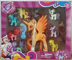 Size: 800x667 | Tagged: alicorn, alicornified, applecorn, applejack, bootleg, derpibooru import, fake, fluttershy, mane six, pinkie pie, race swap, rainbow dash, rarity, safe, spike, sweetie belle, twilight sparkle