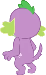 Size: 468x750 | Tagged: safe, artist:red4567, derpibooru import, edit, editor:slayerbvc, vector edit, spike, spike the regular dog, dog, equestria girls, equestria girls series, reboxing with spike!, spoiler:eqg series (season 2), accessory-less edit, away from viewer, bipedal, missing accessory, simple background, solo, transparent background, vector