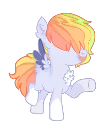 Size: 900x1000 | Tagged: safe, artist:flurobloom, derpibooru import, oc, pegasus, pony, base used, blank flank, chest fluff, colored wings, colored wingtips, colt, ear fluff, hair over eyes, male, offspring, parent:rainbow dash, parent:soarin', parents:soarindash, raised hoof, simple background, socks (coat marking), solo, transparent background, underhoof, wings