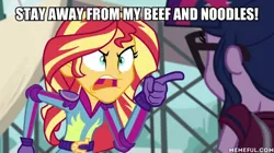 Size: 600x337 | Tagged: safe, derpibooru import, edit, edited screencap, screencap, sci-twi, sunset shimmer, twilight sparkle, equestria girls, friendship games, angry, caption, exploitable meme, image macro, meme, sunset yells at twilight, text