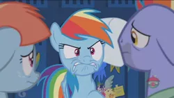 Size: 1280x720 | Tagged: safe, derpibooru import, screencap, bow hothoof, rainbow dash, windy whistles, pony, parental glideance, angry, beard, facial hair, faic, father and child, father and daughter, female, floppy ears, freckles, furious, gritted teeth, heartbreak, husband and wife, lip bite, locker room, male, mare, mohawk, mother and child, mother and daughter, multicolored mane, rainbow dash is best facemaker, rainbow dash is not amused, sad, sin of wrath, stallion, unamused