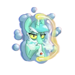 Size: 1000x1000 | Tagged: safe, artist:dfs, artist:difis, artist:dumbf, derpibooru import, lyra heartstrings, pony, unicorn, bong, drugs, looking at you, magic, simple background, smoke, smoking, solo, transparent background