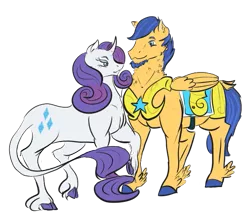 Size: 575x500 | Tagged: safe, artist:cmgm-gem, derpibooru import, flash sentry, rarity, pegasus, pony, unicorn, female, male, mare, sentrity, shipping, straight