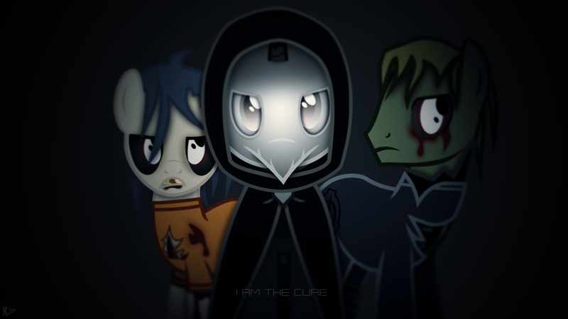 Size: 1920x1080 | Tagged: semi-grimdark, artist:karl97, artist:radiationalpha, derpibooru import, edit, ponified, pony, commission, scp, scp foundation, scp-049, wallpaper, wallpaper edit