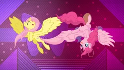 Size: 3840x2160 | Tagged: alicorn, alicornified, artist:laszlvfx, artist:utahraptorz-poniez, artist:uxyd, derpibooru import, edit, female, fluttercorn, flutterpie, fluttershy, lesbian, pinkiecorn, pinkie pie, race swap, safe, shipping, wallpaper, wallpaper edit, xk-class end-of-the-world scenario