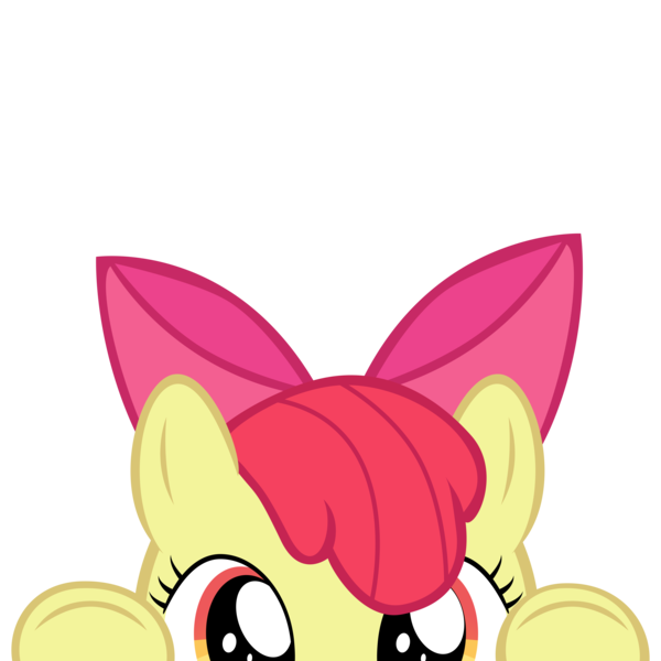 Size: 10000x10000 | Tagged: safe, artist:mrkat7214, derpibooru import, part of a set, apple bloom, earth pony, pony, absurd resolution, adorabloom, applebetes, bow, cute, female, filly, hair bow, peeking, simple background, solo, soon, transparent background, underhoof, vector