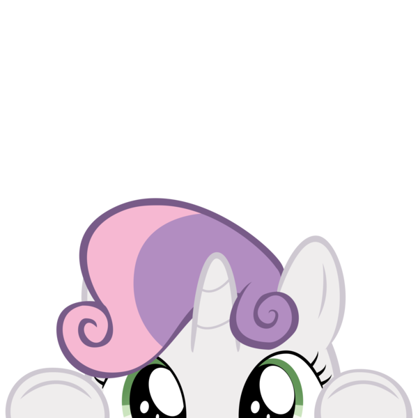 Size: 10000x10000 | Tagged: safe, artist:mrkat7214, derpibooru import, part of a set, sweetie belle, pony, unicorn, absurd resolution, cute, diasweetes, female, filly, peeking, simple background, solo, soon, transparent background, underhoof, vector