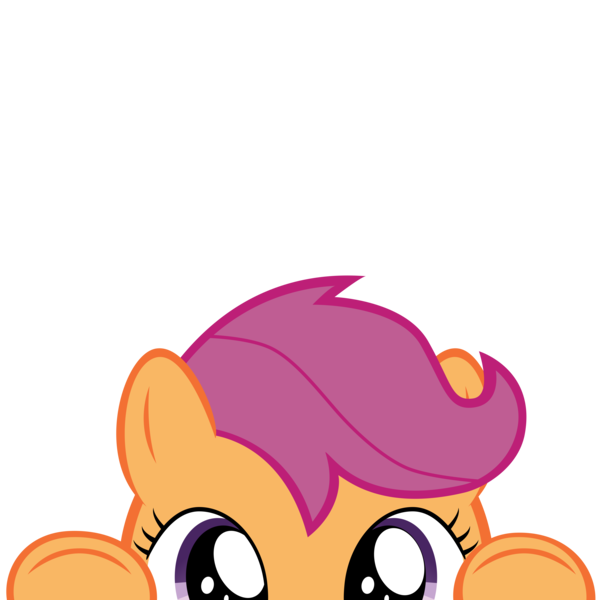 Size: 10000x10000 | Tagged: safe, artist:mrkat7214, derpibooru import, part of a set, scootaloo, pegasus, pony, absurd resolution, cute, cutealoo, female, filly, peeking, simple background, solo, soon, transparent background, underhoof, vector