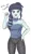 Size: 1817x3185 | Tagged: safe, artist:sumin6301, derpibooru import, coloratura, equestria girls, breasts, busty coloratura, cleavage, clothes, dialogue, exclamation point, female, looking at you, open mouth, pants, rara, simple background, solo, white background