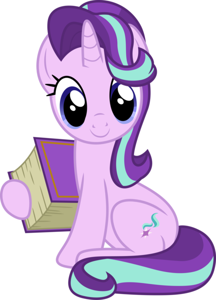 Size: 3000x4159 | Tagged: safe, artist:cloudyglow, artist:illumnious, derpibooru import, starlight glimmer, pony, unicorn, .ai available, book, cute, female, gameloft, glimmerbetes, looking at you, mare, mobile game, simple background, sitting, smiling, solo, transparent background, vector