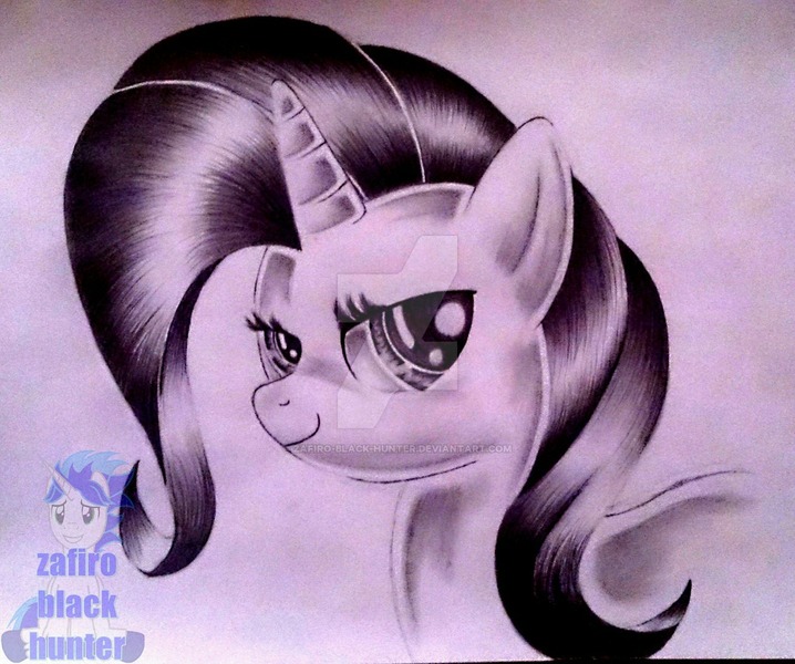 Size: 1024x856 | Tagged: safe, artist:zafiro-black-hunter, derpibooru import, trixie, pony, obtrusive watermark, traditional art, watermark