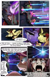 Size: 1800x2740 | Tagged: semi-grimdark, artist:candyclumsy, author:bigonionbean, derpibooru import, king sombra, oc, oc:king speedy hooves, oc:queen galaxia, oc:tommy the human, alicorn, demon, demon pony, original species, pony, comic:fusing the fusions, comic:of gaurdians and nightmares, abuse, alicorn oc, alicornified, angry, beaten up, blood, bloodied, colt, comforting, comic, commissioner:bigonionbean, cradling, crying, defensive, demonic eyes, dialogue, evil grin, family, father, female, foal, foal abuse, furious, fusion, fusion:king speedy hooves, fusion:queen galaxia, grin, horn, human oc, hurt/comfort, impalement, licking, magic, male, mother and child, mother and son, nuzzling, possessed, protecting, race swap, smiling, sword, tongue out, torture, weapon, wings