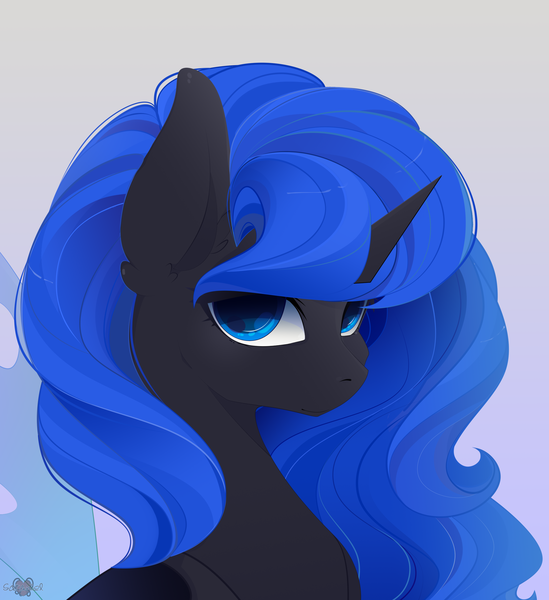 Size: 2471x2700 | Tagged: artist:xsatanielx, blue changeling, changeling, changeling oc, commission, derpibooru import, female, oc, oc:blue visions, rcf community, safe, solo, unofficial characters only