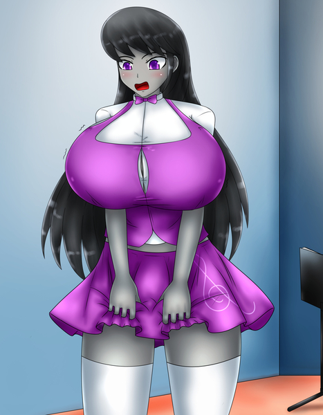 Size: 1000x1286 | Tagged: suggestive, artist:silryan, derpibooru import, octavia melody, equestria girls, big breasts, blushing, bowtie, breast expansion, breasts, busty octavia, clothes, commission, cutie mark, cutie mark on clothes, female, fetish, growth, huge breasts, impossibly large breasts, long hair, looking down, miniskirt, music room, ripping clothes, sequence, skirt, socks, solo, solo female, stockings, surprised, swelling, thigh highs, tight clothing