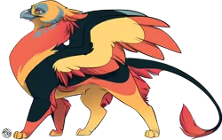 Size: 1272x802 | Tagged: safe, artist:kez, derpibooru import, oc, oc:junglefire, gryphon, adoptable, fluffy, openwings, opinicus, wings