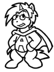 Size: 113x150 | Tagged: safe, artist:crazyperson, derpibooru import, pony, unicorn, fallout equestria, fallout equestria: commonwealth, black and white, cape, clothes, fanfic art, generic pony, glasses, grayscale, monochrome, picture for breezies, simple background, superhero, superhero costume, transparent background