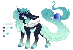 Size: 1263x868 | Tagged: alicorn, alicorn oc, artist:lunawolf28, chest fluff, derpibooru import, female, horn, oc, oc:cosmic, orbite, original species, reference sheet, safe, simple background, solo, transparent background, wings