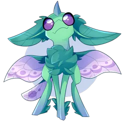 Size: 2780x2711 | Tagged: safe, artist:nekosnicker, derpibooru import, changedling, changeling, insect, moth, mothling, original species, pony, background changeling, cute, cuteling, redesign, solo, species swap