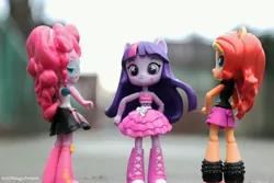 Size: 6000x4000 | Tagged: safe, artist:artofmagicpoland, derpibooru import, pinkie pie, sunset shimmer, twilight sparkle, twilight sparkle (alicorn), alicorn, equestria girls, equestria girls series, doll, equestria girls minis, irl, photo, song reference, toy