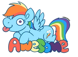 Size: 800x592 | Tagged: safe, alternate version, artist:darkodraco, derpibooru import, rainbow dash, pegasus, pony, awesome, derp, female, mare, simple background, smiling, solo, spread wings, tongue out, transparent background, wings