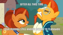 Size: 1920x1080 | Tagged: suggestive, derpibooru import, edit, edited screencap, screencap, stellar flare, sunburst, pony, unicorn, the parent map, angry, caption, female, funny, image macro, implied incest, implied masturbation, male, mare, meme, milf, mother and child, mother and son, stallion, text, triggered