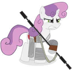 Size: 908x880 | Tagged: artist:ejlightning007arts, crossover, derpibooru import, rey, safe, simple background, staff, star wars, star wars: the force awakens, sweetie belle, transparent background, vector