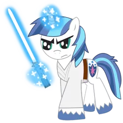 Size: 894x894 | Tagged: safe, artist:ejlightning007arts, derpibooru import, shining armor, pony, lightsaber, luke skywalker, magic, simple background, star wars, transparent background, vector, weapon