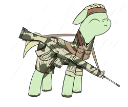 Size: 6000x5000 | Tagged: safe, artist:czu, derpibooru import, pony, 4chan, absurd resolution, camouflage, clothes, fal, floppy ears, fn fal, gun, headband, mud, rain, request, rhodesia, rolled up sleeves, shorts, simple background, transparent background, weapon