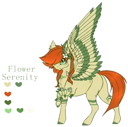 Size: 834x832 | Tagged: safe, artist:lunawolf28, derpibooru import, oc, oc:flower serenity, pegasus, pony, female, mare, reference sheet, simple background, solo, transparent background, two toned wings, wings