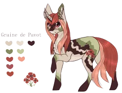 Size: 768x588 | Tagged: safe, artist:lunawolf28, derpibooru import, oc, oc:graine de pavot, pony, unicorn, female, glasses, mare, reference sheet, simple background, solo, transparent background