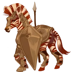 Size: 2408x2408 | Tagged: armor, artist:sitaart, derpibooru import, dungeons and dragons, guard, oc, pen and paper rpg, ponyfinder, rpg, safe, solo, spear, weapon, zebra, zebra oc