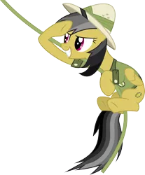 Size: 6000x7247 | Tagged: safe, artist:chainchomp2, derpibooru import, daring do, pegasus, pony, read it and weep, absurd resolution, clothes, female, hat, mare, pith helmet, salute, simple background, smiling, smirk, solo, transparent background, underhoof, vector, vine