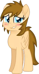 Size: 1492x2808 | Tagged: safe, artist:peahead, derpibooru import, oc, oc:stellar winds, unofficial characters only, pegasus, pony, blue eyes, blushing, female, folded wings, looking at you, mare, movie accurate, simple background, smiling, solo, transparent background, vector, wings