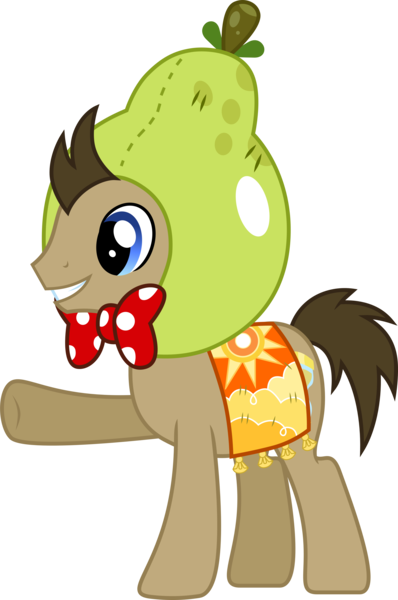 Size: 4649x7000 | Tagged: safe, artist:chainchomp2, derpibooru import, doctor whooves, time turner, earth pony, pony, one bad apple, absurd resolution, bowtie, clothes, costume, male, raised hoof, simple background, smiling, solo, stallion, transparent background, underhoof, vector